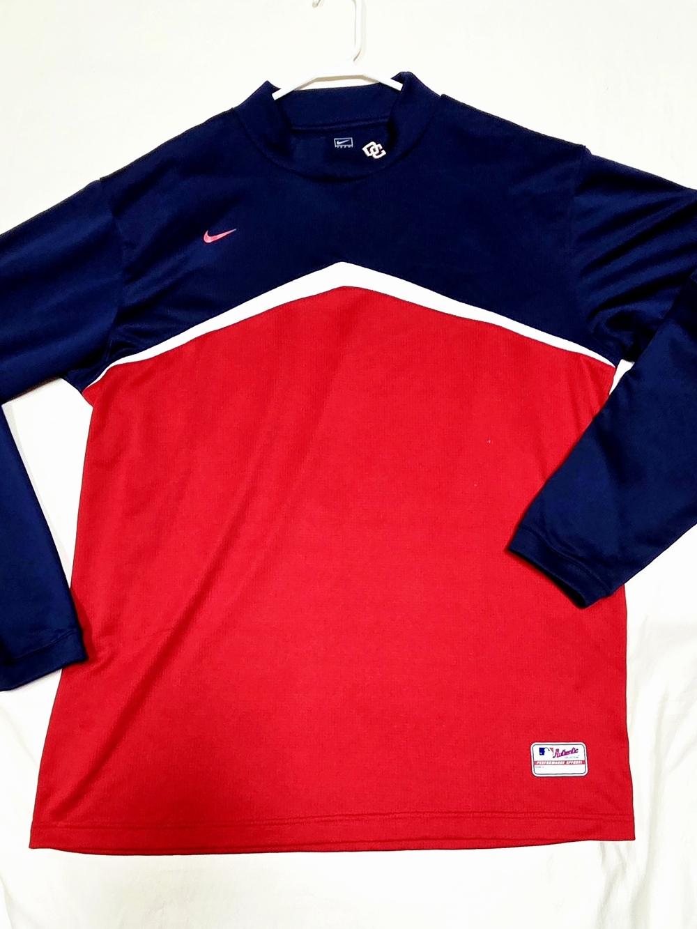 Nike Red & Navy Long Sleeve Athletic Top